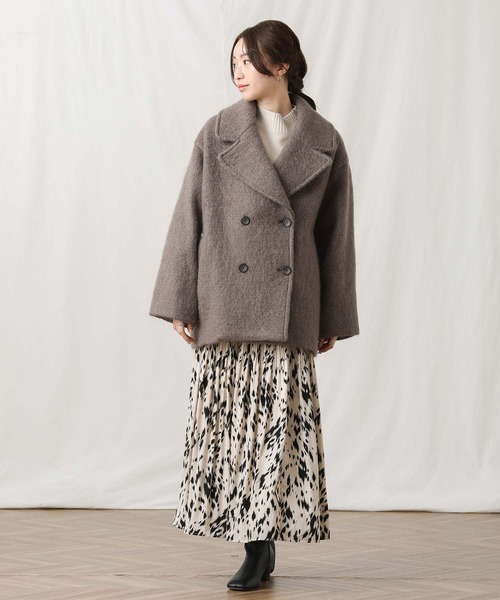 【値下げ】クロッシェ＊ミディアムPコート＊モヘヤ混シャギーピーコート モヘヤシャギーPコート / GRACE CONTINENTAL | GRACE