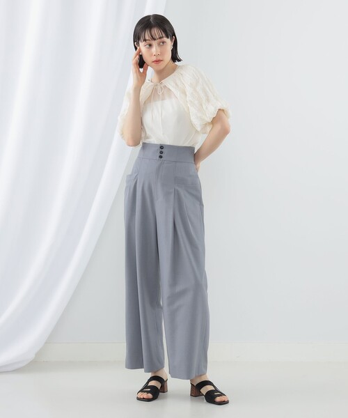 Ray BEAMS(レイビームス)の「Ray BEAMS / シフォン アーム ボレロ(シャツ/ブラウス・レディース・ブラック/オフホワイト・ONE SIZE)」の3枚目の写真
