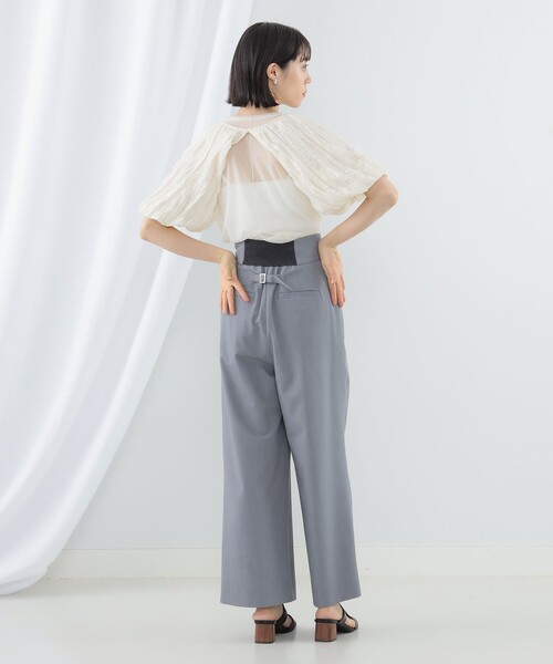 Ray BEAMS(レイビームス)の「Ray BEAMS / シフォン アーム ボレロ(シャツ/ブラウス・レディース・ブラック/オフホワイト・ONE SIZE)」の4枚目の写真