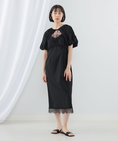 Ray BEAMS(レイビームス)の「Ray BEAMS / シフォン アーム ボレロ(シャツ/ブラウス・レディース・ブラック/オフホワイト・ONE SIZE)」の9枚目の写真