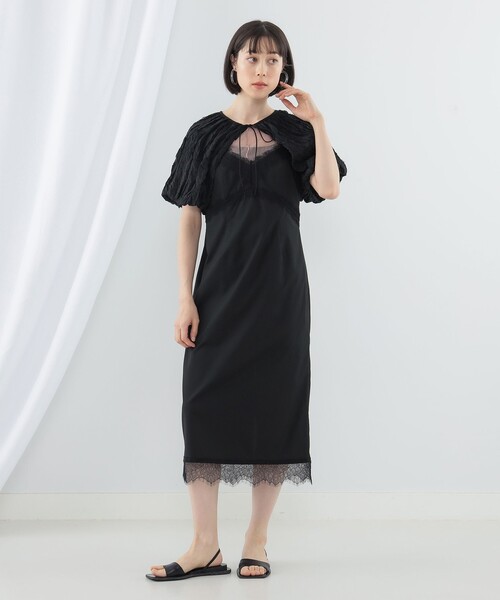 Ray BEAMS(レイビームス)の「Ray BEAMS / シフォン アーム ボレロ(シャツ/ブラウス・レディース・ブラック/オフホワイト・ONE SIZE)」の10枚目の写真