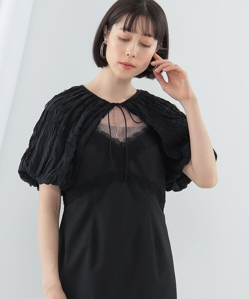 Ray BEAMS(レイビームス)の「Ray BEAMS / シフォン アーム ボレロ(シャツ/ブラウス・レディース・ブラック/オフホワイト・ONE SIZE)」の12枚目の写真
