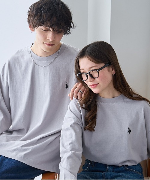 U.S. POLO ASSN.(ユーエスポロアッスン)の「∴WEGO/【26春夏/待望の再入荷!】U.S. POLO ASSN.ワンポイント刺繍ロンT(Tシャツ/カットソー・メンズ・ホワイト系その他5/グレー/ブラック/ホワイト・MEDIUM/LARGE)」の4枚目の写真