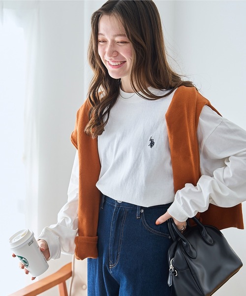 U.S. POLO ASSN.(ユーエスポロアッスン)の「∴WEGO/【26春夏/待望の再入荷!】U.S. POLO ASSN.ワンポイント刺繍ロンT(Tシャツ/カットソー・メンズ・ホワイト系その他5/グレー/ブラック/ホワイト・MEDIUM/LARGE)」の22枚目の写真