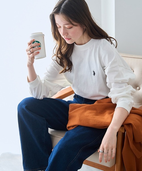U.S. POLO ASSN.(ユーエスポロアッスン)の「∴WEGO/【26春夏/待望の再入荷!】U.S. POLO ASSN.ワンポイント刺繍ロンT(Tシャツ/カットソー・メンズ・ホワイト系その他5/グレー/ブラック/ホワイト・MEDIUM/LARGE)」の20枚目の写真