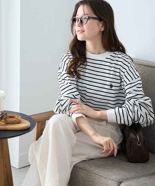 U.S. POLO ASSN.(ユーエスポロアッスン)の「∴WEGO/【26春夏/待望の再入荷!】U.S. POLO ASSN.ワンポイント刺繍ロンT(Tシャツ/カットソー・メンズ・ホワイト系その他5/グレー/ブラック/ホワイト・MEDIUM/LARGE)」の16枚目の写真