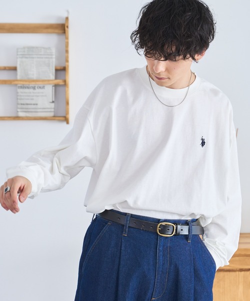 U.S. POLO ASSN.(ユーエスポロアッスン)の「∴WEGO/【26春夏/待望の再入荷!】U.S. POLO ASSN.ワンポイント刺繍ロンT(Tシャツ/カットソー・メンズ・ホワイト系その他5/グレー/ブラック/ホワイト・MEDIUM/LARGE)」の19枚目の写真