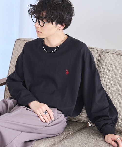 U.S. POLO ASSN.(ユーエスポロアッスン)の「∴WEGO/【26春夏/待望の再入荷!】U.S. POLO ASSN.ワンポイント刺繍ロンT(Tシャツ/カットソー・メンズ・ホワイト系その他5/グレー/ブラック/ホワイト・MEDIUM/LARGE)」の17枚目の写真
