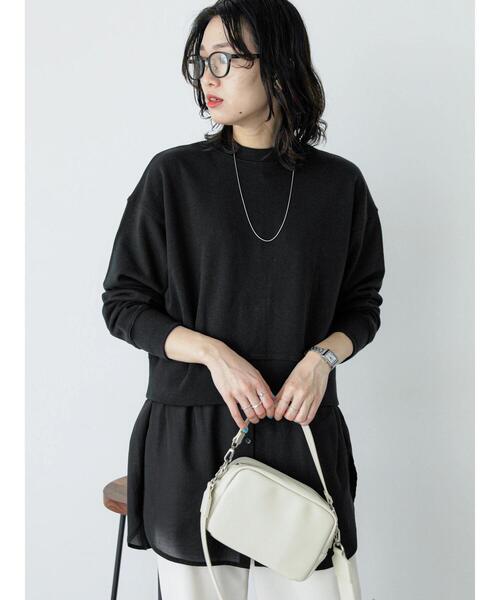 Samansa Mos2 blue（サマンサモスモスブルー）の「バンドカラーシャツチュニック（シャツ/ブラウス・レディース・サックスブルー/ブラック/キナリ・F）」の14枚目の写真