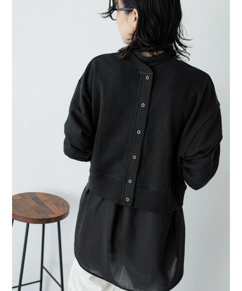 Samansa Mos2 blue（サマンサモスモスブルー）の「バンドカラーシャツチュニック（シャツ/ブラウス・レディース・サックスブルー/ブラック/キナリ・F）」の9枚目の写真