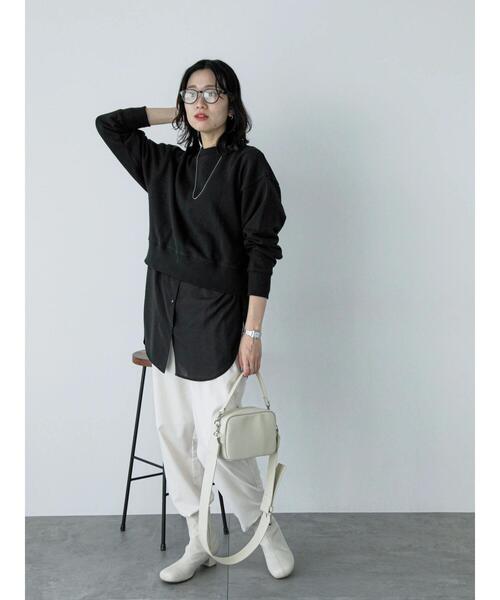 Samansa Mos2 blue（サマンサモスモスブルー）の「バンドカラーシャツチュニック（シャツ/ブラウス・レディース・サックスブルー/ブラック/キナリ・F）」の21枚目の写真