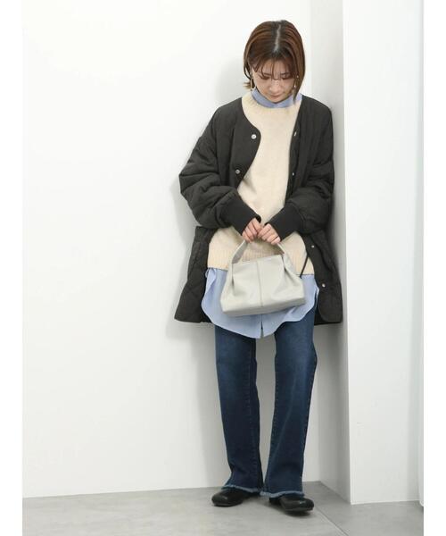 Samansa Mos2 blue（サマンサモスモスブルー）の「バンドカラーシャツチュニック（シャツ/ブラウス・レディース・サックスブルー/ブラック/キナリ・F）」の12枚目の写真