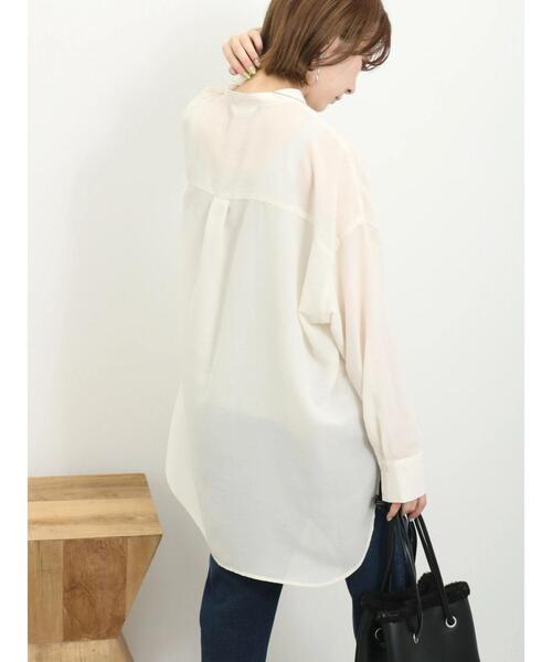 Samansa Mos2 blue（サマンサモスモスブルー）の「バンドカラーシャツチュニック（シャツ/ブラウス・レディース・サックスブルー/ブラック/キナリ・F）」の18枚目の写真