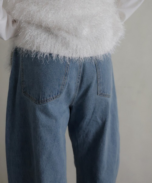 hellam（へラム）の「カーブデニムパンツ（デニムパンツ・レディース・ブラック/ホワイト/インディゴブルー/ブルー/ライトブルー・SMALL/MEDIUM）」の8枚目の写真