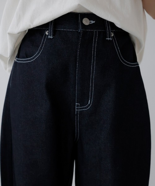 hellam（へラム）の「カーブデニムパンツ（デニムパンツ・レディース・ブラック/ホワイト/インディゴブルー/ブルー/ライトブルー・SMALL/MEDIUM）」の14枚目の写真