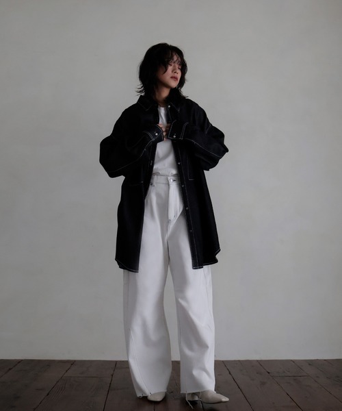 hellam（へラム）の「カーブデニムパンツ（デニムパンツ・レディース・ブラック/ホワイト/インディゴブルー/ブルー/ライトブルー・SMALL/MEDIUM）」の18枚目の写真