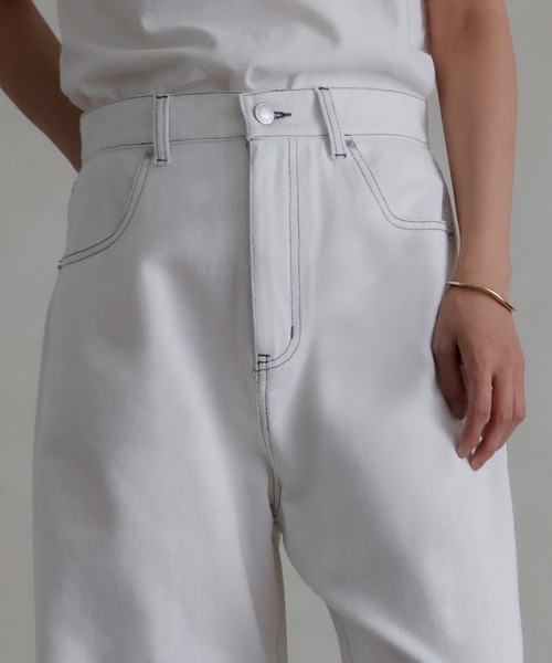 hellam（へラム）の「カーブデニムパンツ（デニムパンツ・レディース・ブラック/ホワイト/インディゴブルー/ブルー/ライトブルー・SMALL/MEDIUM）」の20枚目の写真