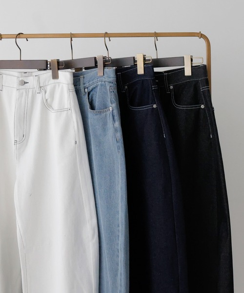 hellam（へラム）の「カーブデニムパンツ（デニムパンツ・レディース・ブラック/ホワイト/インディゴブルー/ブルー/ライトブルー・SMALL/MEDIUM）」の22枚目の写真