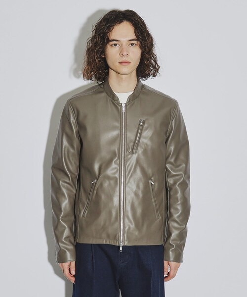 tk.TAKEO KIKUCHI(ティーケータケオキクチ)の「◆シンセティックレザーシングルライダース(ライダースジャケット・メンズ・ブルー系その他/ライトグレー/ブラック/ブラウン系その他・03/04/01/02)」の5枚目の写真