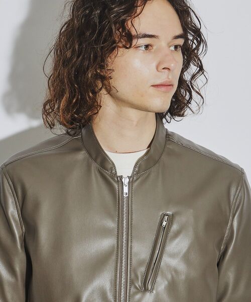 tk.TAKEO KIKUCHI(ティーケータケオキクチ)の「◆シンセティックレザーシングルライダース(ライダースジャケット・メンズ・ブルー系その他/ライトグレー/ブラック/ブラウン系その他・03/04/01/02)」の8枚目の写真