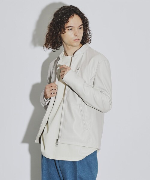 tk.TAKEO KIKUCHI(ティーケータケオキクチ)の「◆シンセティックレザーシングルライダース(ライダースジャケット・メンズ・ブルー系その他/ライトグレー/ブラック/ブラウン系その他・03/04/01/02)」の16枚目の写真