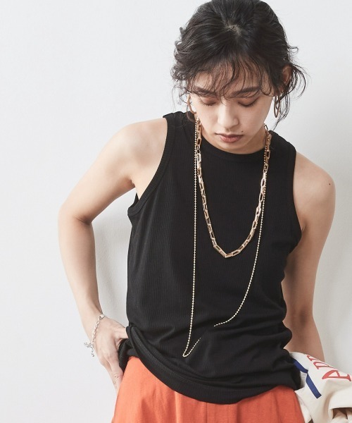 CHIC STYLE（シックスタイル）の「＜大きいサイズ＞アメリカンスリーブタンクトップ シックスタイル（タンクトップ・レディース・ブラック/オフホワイト/ブルー・L/LL/3L/4L/5L）」の2枚目の写真