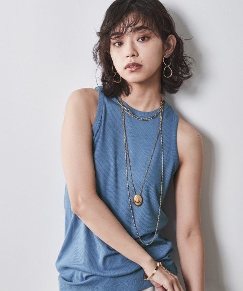 CHIC STYLE（シックスタイル）の「＜大きいサイズ＞アメリカンスリーブタンクトップ シックスタイル（タンクトップ・レディース・ブラック/オフホワイト/ブルー・L/LL/3L/4L/5L）」の12枚目の写真