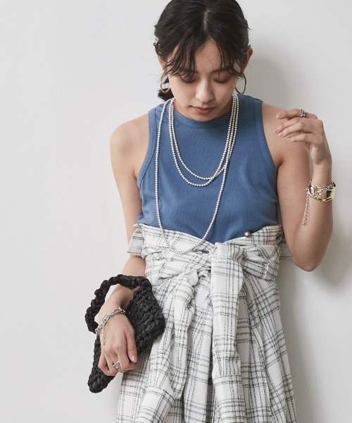 CHIC STYLE（シックスタイル）の「＜大きいサイズ＞アメリカンスリーブタンクトップ シックスタイル（タンクトップ・レディース・ブラック/オフホワイト/ブルー・L/LL/3L/4L/5L）」の16枚目の写真