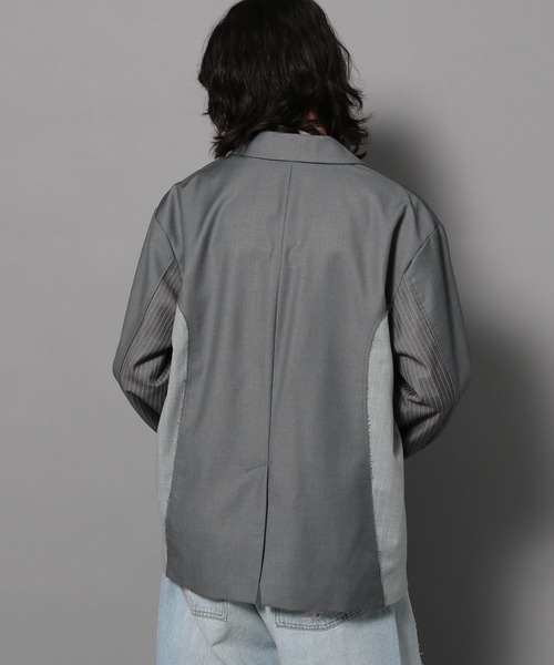 Anui（アニュイ）の「【UNISEX/選べる着丈】サイドストライプスーツジャケット（テーラードジャケット・レディース・グレー/ブラック・SMALL/MEDIUM）」の14枚目の写真