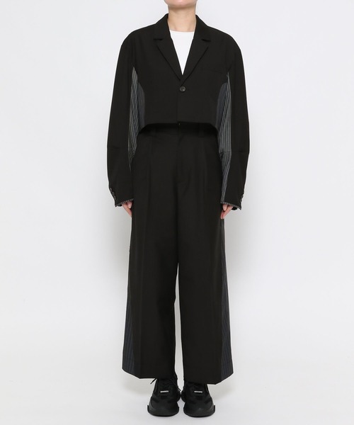 Anui（アニュイ）の「【UNISEX/選べる着丈】サイドストライプスーツジャケット（テーラードジャケット・レディース・グレー/ブラック・SMALL/MEDIUM）」の18枚目の写真