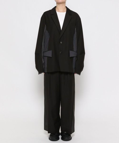 Anui（アニュイ）の「【UNISEX/選べる着丈】サイドストライプスーツジャケット（テーラードジャケット・レディース・グレー/ブラック・SMALL/MEDIUM）」の22枚目の写真