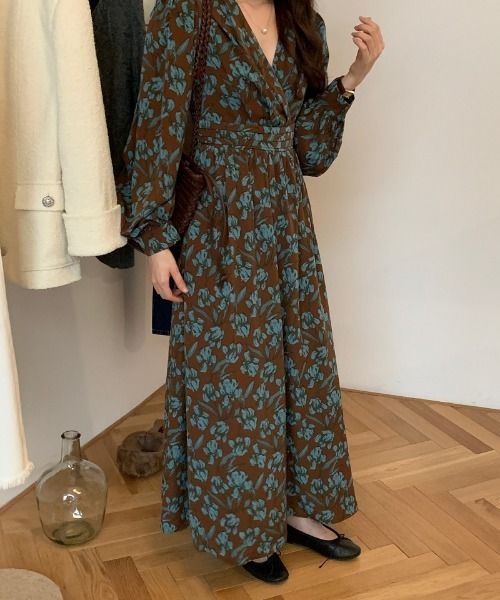 【お値下げ】DKNY カシュクールワンピース DRESS+ ワンピース Aライン フレアワンピース 春 夏 花柄