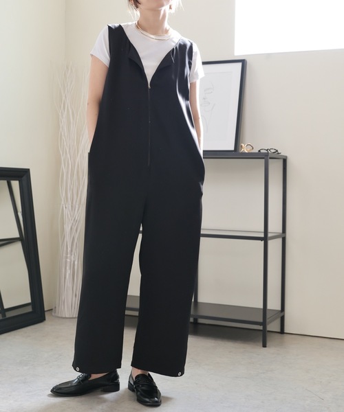 ULEULA（ウルア）の「2WAYオールインワン/ジャンプスーツサロペット（サロペット/オーバーオール・レディース・アイボリー/ブラック/チャコールグレー・FREE）」の17枚目の写真