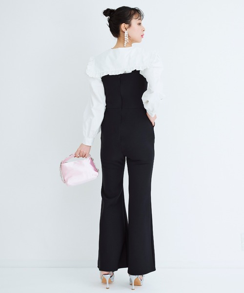 Narcissus（ナルシス）の「デニム/ストレッチオールインワン（つなぎ/オールインワン・レディース・ブラック・FREE）」の4枚目の写真