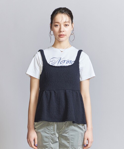 BEAUTY&YOUTH UNITED ARROWS(ビューティーアンドユースユナイテッドアローズ)の「コットンナイロンスラブ ギャザーフレア ベスト(ベスト・レディース・ネイビー/オフホワイト/ライトブルー・FREE)」の15枚目の写真