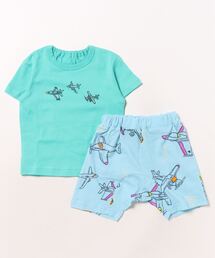 [ベビー]スカイトリッププリントTシャツパンツセット