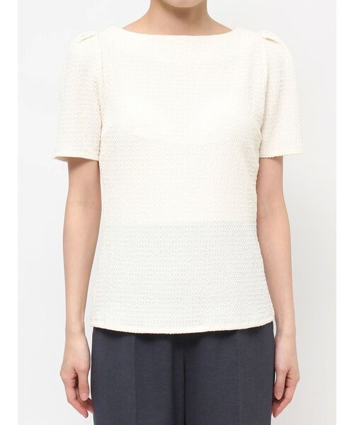 LAGUNAMOON（ラグナムーン）の「クレープカットトップス（Tシャツ/カットソー・レディース・アイボリー/ブラック/グリーン系その他・FREE）」の4枚目の写真