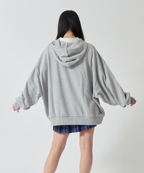 WEGO（ウィゴー）の「WEGO/ルーズフィットプルパーカー（パーカー・レディース・杢グレー/オフホワイト/ブラック・FREE）」の11枚目の写真