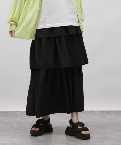 LAKOLE(ラコレ)の「ポコポコティアードスカート / 116530(スカート・レディース・ベージュ/ブラック/ブルー・SMALL/MEDIUM)」の14枚目の写真