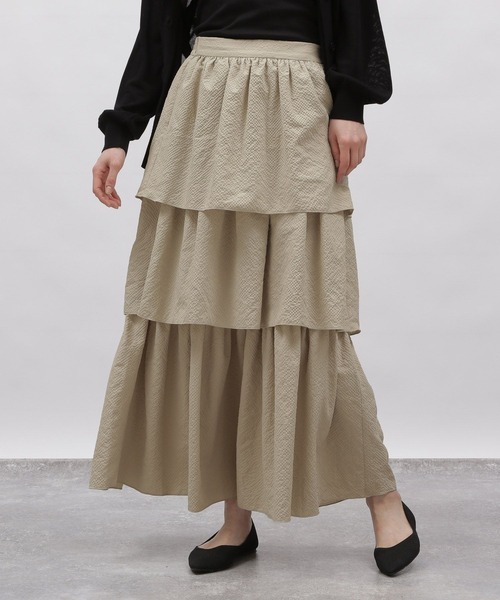 LAKOLE(ラコレ)の「ポコポコティアードスカート / 116530(スカート・レディース・ベージュ/ブラック/ブルー・SMALL/MEDIUM)」の22枚目の写真