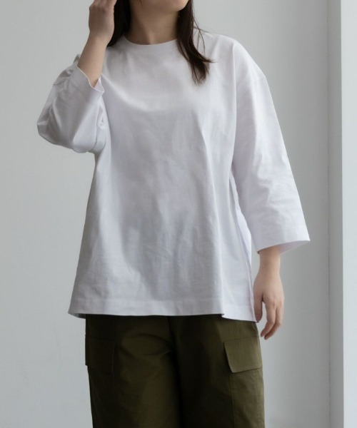 Mac-House(マックハウス)の「【 ユニセックス 】 GOOD CREW USコットン 7分袖Tシャツ 綿100(Tシャツ/カットソー・メンズ・チャコールグレー/ベージュ/ホワイト/グレー/ブラック/ブルー・L/S/XL/M/XXL)」の7枚目の写真