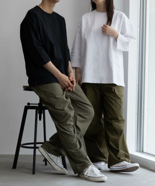 Mac-House(マックハウス)の「【 ユニセックス 】 GOOD CREW USコットン 7分袖Tシャツ 綿100(Tシャツ/カットソー・メンズ・チャコールグレー/ベージュ/ホワイト/グレー/ブラック/ブルー・L/S/XL/M/XXL)」の14枚目の写真