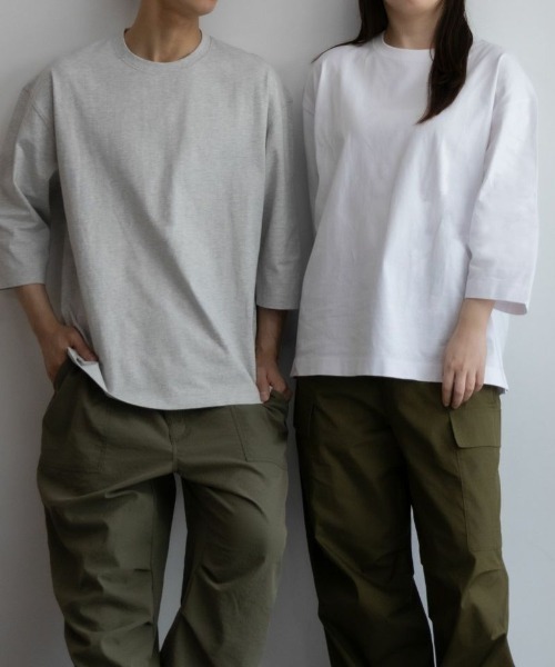 Mac-House(マックハウス)の「【 ユニセックス 】 GOOD CREW USコットン 7分袖Tシャツ 綿100(Tシャツ/カットソー・メンズ・チャコールグレー/ベージュ/ホワイト/グレー/ブラック/ブルー・L/S/XL/M/XXL)」の15枚目の写真