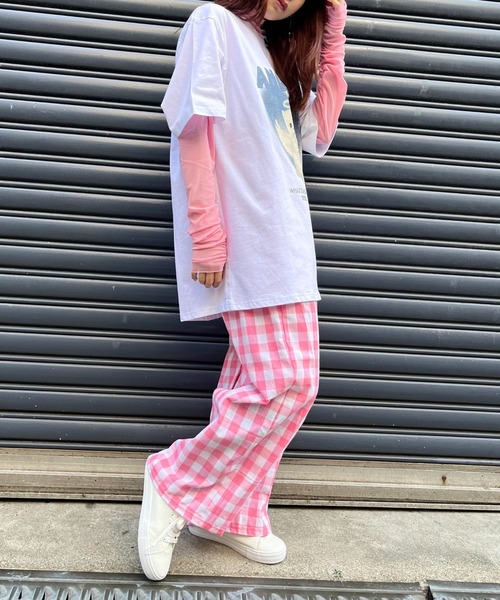 sevens（セブンズ）の「【sevens】ギンガムチェックイージーパンツ（その他パンツ・レディース・ブルー/ピンク・FREE）」の8枚目の写真