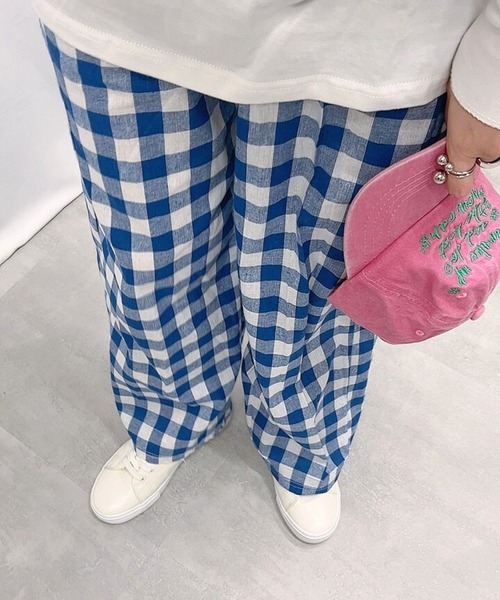 sevens（セブンズ）の「【sevens】ギンガムチェックイージーパンツ（その他パンツ・レディース・ブルー/ピンク・FREE）」の11枚目の写真