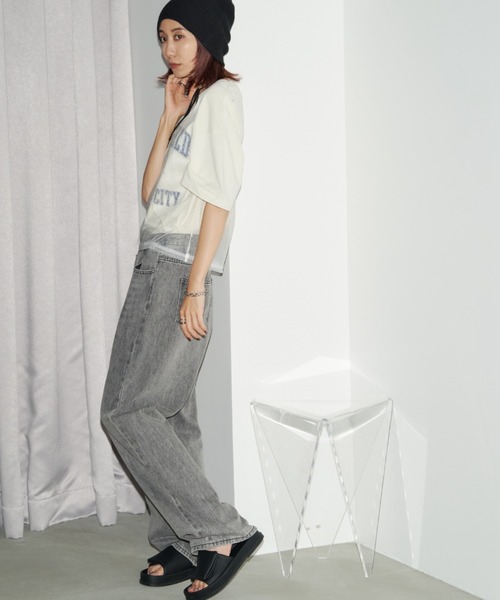 Auntie Rosa Holiday（アンティローザホリデー）の「ヴィンテージライクロゴルーズTEE（Tシャツ/カットソー・レディース・チャコールグレー/ホワイト系その他/グリーン・FREE）」の10枚目の写真