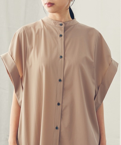 hunch(ハンチ)の「接触冷感 バンドカラー シャツワンピース(シャツワンピース・レディース・ブラック/ブラウン/ベージュ・FREE)」の22枚目の写真