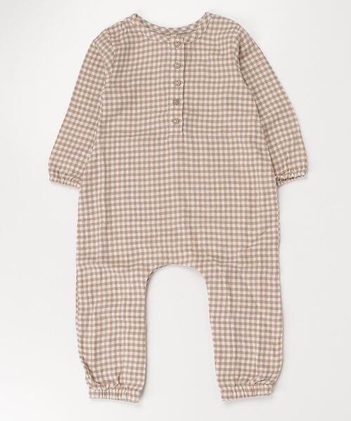【セール】■Quincy Mae■WOVEN JUMPSUIT | COCOA GINGHAM（その他ベビー用品）｜ONE DAY KMC （ワンデイケーエムシー）