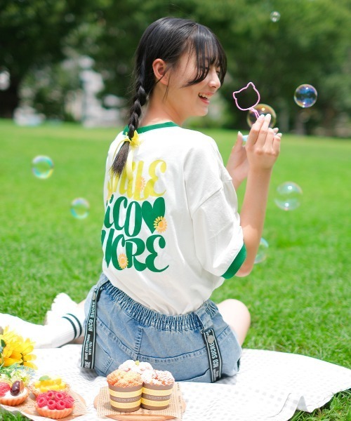 RiCO SUCRE(リコシュクレ)の「バックプリントリンガーTシャツ(Tシャツ/カットソー・キッズ・ブラック/ブルー/グリーン・140/160/130/165/150)」の16枚目の写真