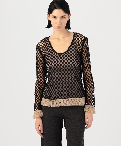 BY MALENE BIRGER（バイマレーネビルガー）の「BY MALENE BIRGER CYMBELINE クロシェトップス（ニット/セーター・レディース・ブラック・34）」の3枚目の写真